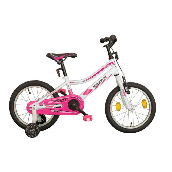 Koliken Biketek 16" Smile gyerek kerékpár Fehér/Pink