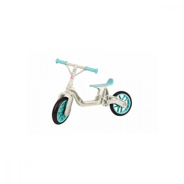 Polisport futókerékpár összehajtható, könnyű műanyag, teli kerekes, 3 magasságban állítható (32-35 cm), krém/mentazöld (fiús és lányos matricákkal a csomagban)