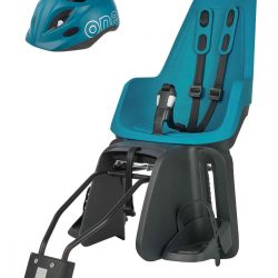   Bobike hátsó gyerekülés ONE maxi + in-mold gyereksisak szettben, vázra és csomagtartóra szerelhető, bahama kék XS