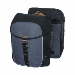   Basil dupla táska Miles Double Bag, Universal Bridge System, fekete szürke